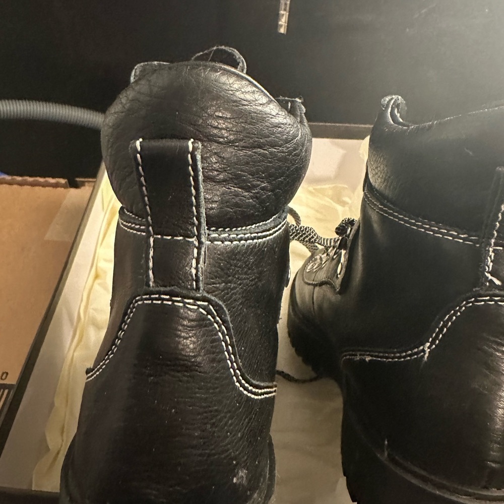 CLOSET CLOSING J. Crew Black Leather Hiker Boots - Picture 8 of 9